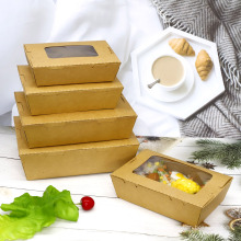kraft paper salad takeaway container custom printed paper food packaging disposable boxes